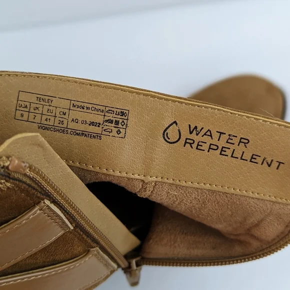 Vionic Tenley Ankle Boot Suede Leather Mid Shaft Zip Closure Toffee 9M NIB - Picture 10 of 15